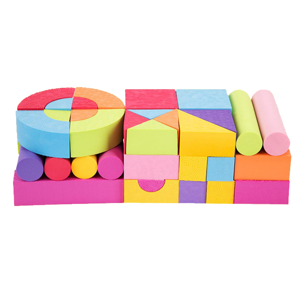 50 Pieces Foam Building Blocks Building Toy for Girls Boys Construction Game - Geometric Shapes and Sizes Learning