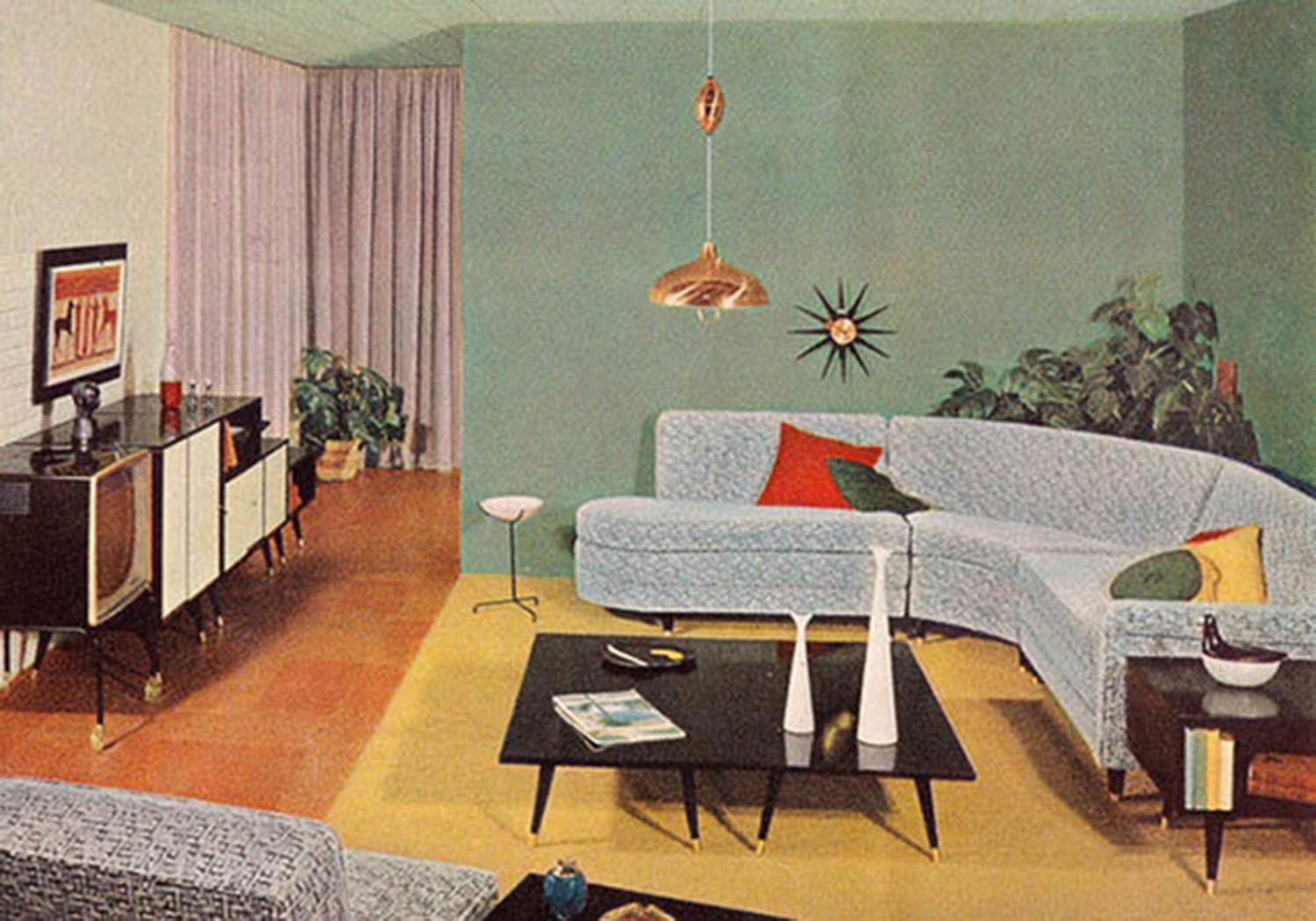 Современный интерьер в стиле 60 х годов