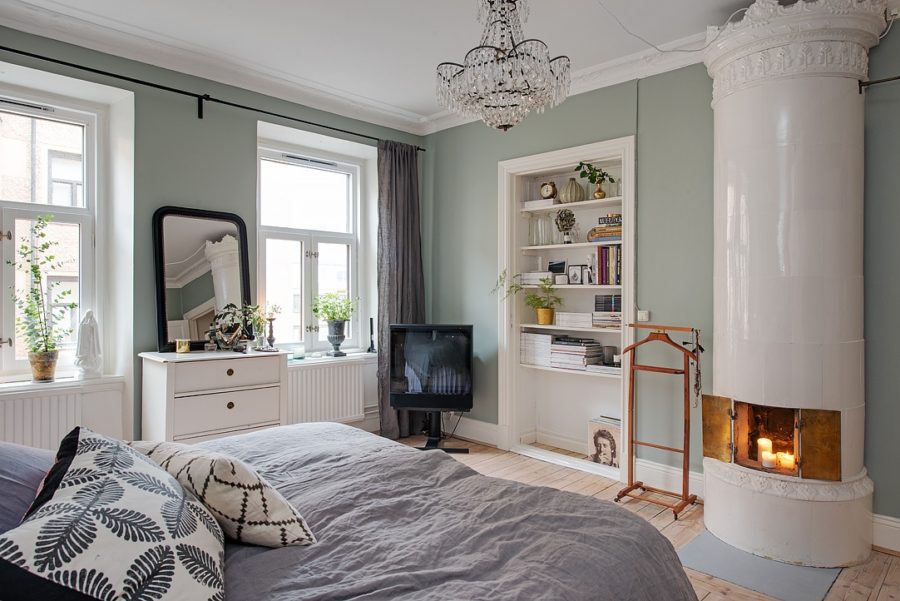 Scandinavian apartment in mint color