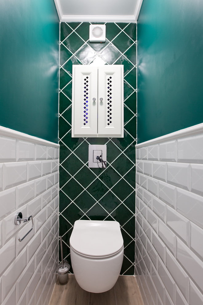 Дизайн плитки в туалете с инсталляцией