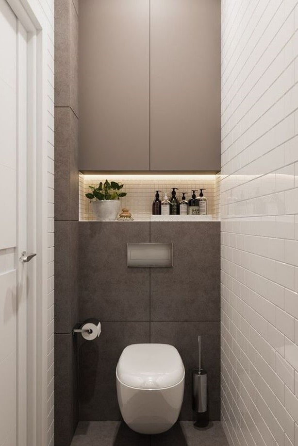 Дизайн туалетной комнаты с инсталляцией