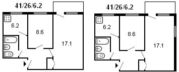 планировка 2-комнатной хрущевки серии 1-335