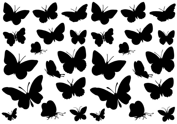 Бабочки в разном положении часто используются в качестве единичного декора