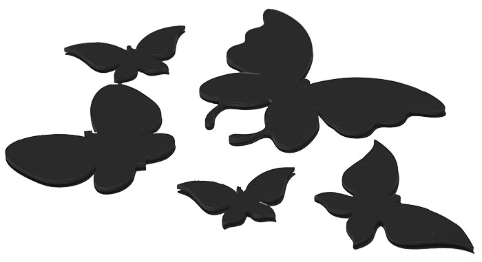 Объёмных бабочек лучше создавать с помощью шпаклёвки, а только потом окрашивать в нужный цвет