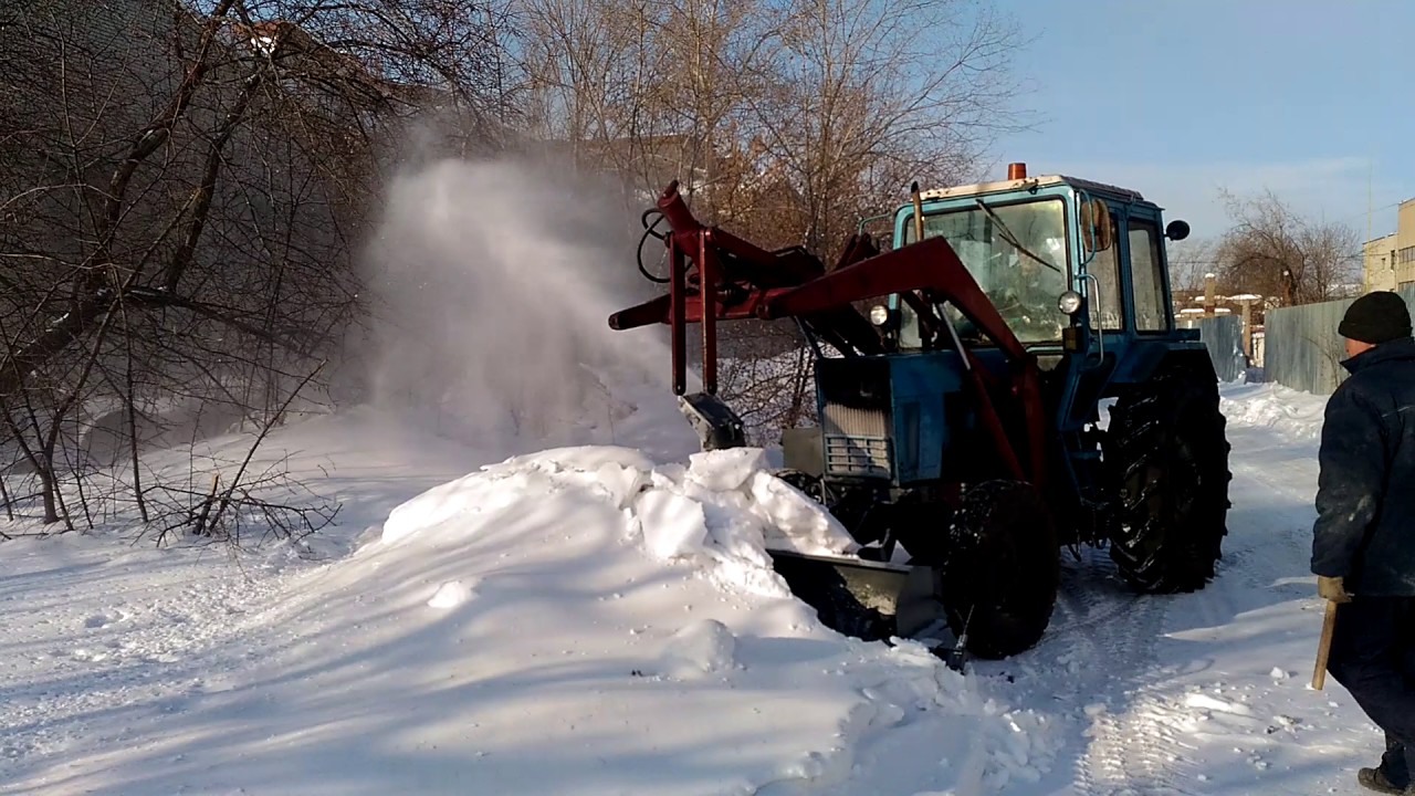 Самодельный шнекороторный снегоочиститель для трактора: Снегоротор .