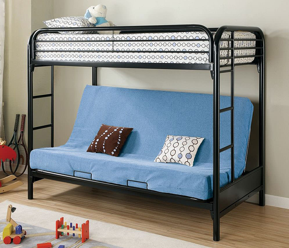 Кровать чердак со встроенным раскладным диваном для сна внизу