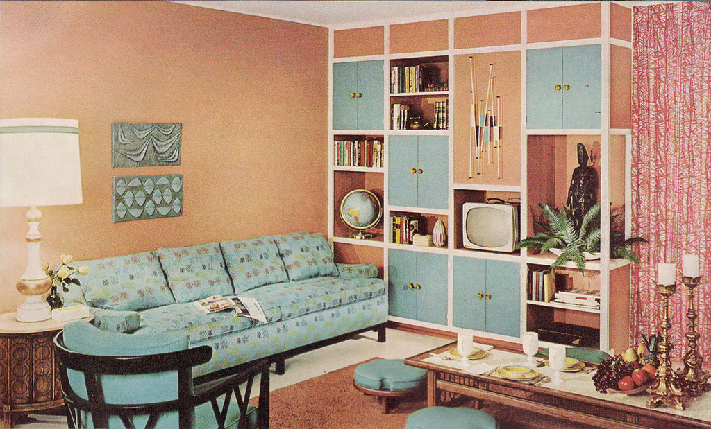 Современный интерьер в стиле 60 х годов