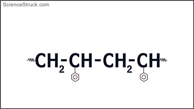 Chemical structure of polystyrene