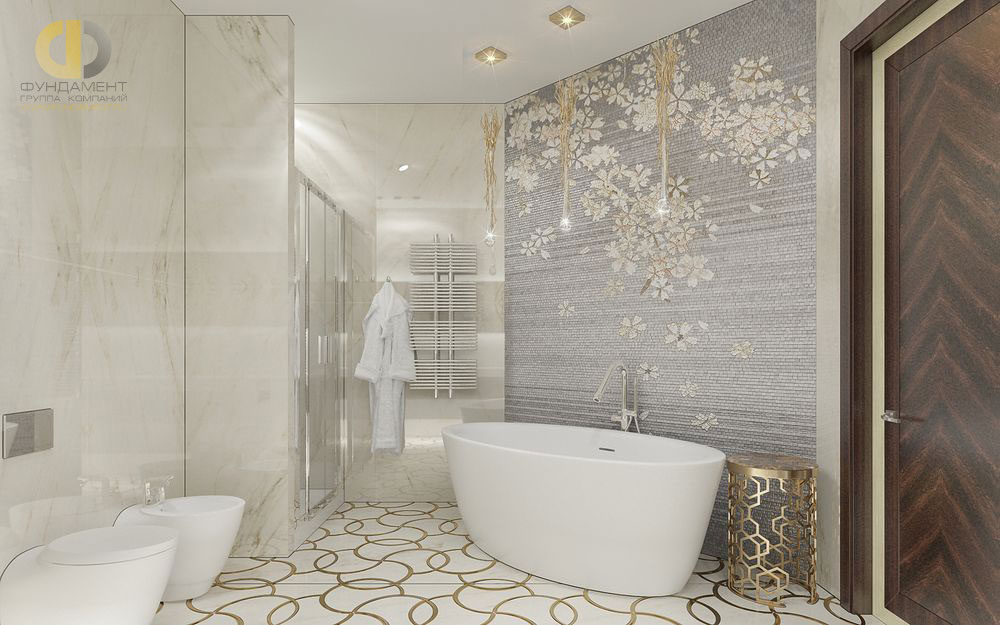 Ванная комната в серых тонах в современном стиле. Фото 2018