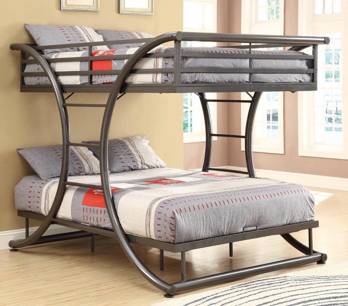 металлическая двухъярусная кровать идеи дизайн