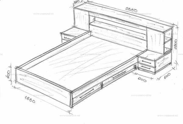 Чертеж 2 х спальной кровати