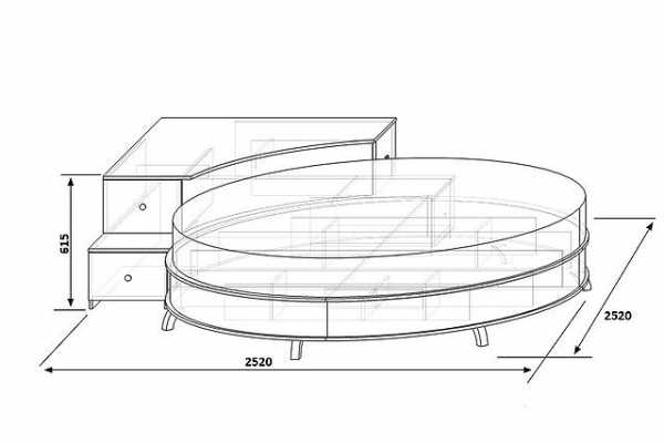 Чертеж 2 х спальной кровати